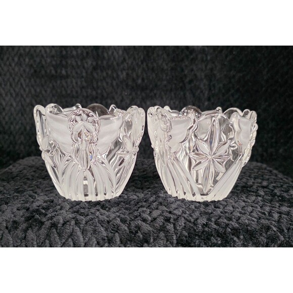 Vintage Gorham Crystal Angels of Peace Candle Holder Set - 3 pc set - 1990s - Picture 13 of 16